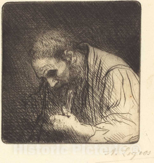 Art Print : Alphonse Legros, Poor Man (Pauvre Homme) - Vintage Wall Art
