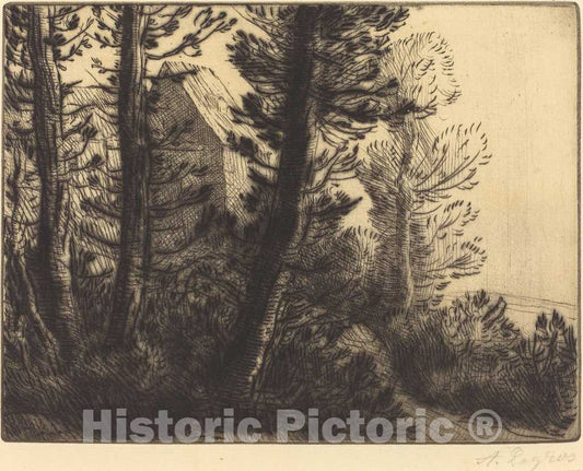 Art Print : Alphonse Legros, Guardhouse (La Maison du Garde) - Vintage Wall Art