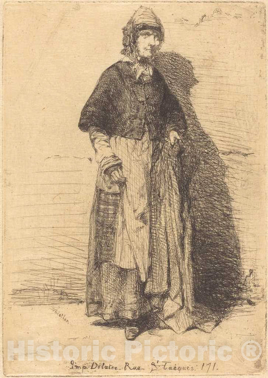 Art Print : James McNeill Whistler, La MÃ¨re GÃ©rard, 1858 - Vintage Wall Art
