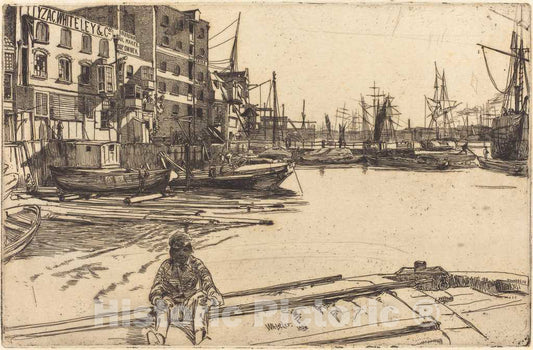 Art Print : James McNeill Whistler, Eagle Wharf, 1859 - Vintage Wall Art