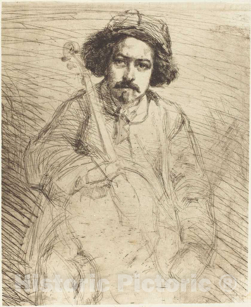 Art Print : James McNeill Whistler, Becquet, 1859 - Vintage Wall Art