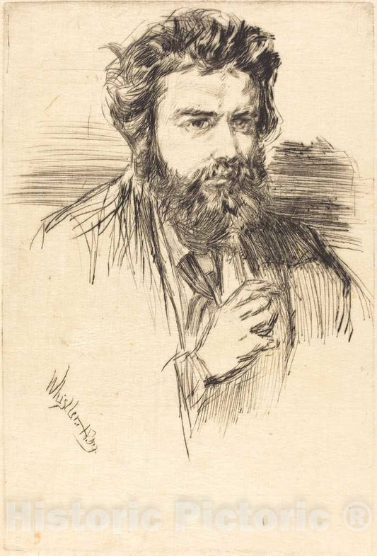 Art Print : James McNeill Whistler, Astruc, A Literary Man, 1859 - Vintage Wall Art
