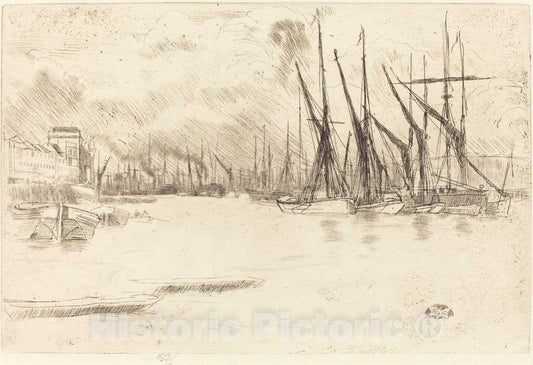 Art Print : James McNeill Whistler, from Pickle-Herring Stairs, c. 1878 - Vintage Wall Art