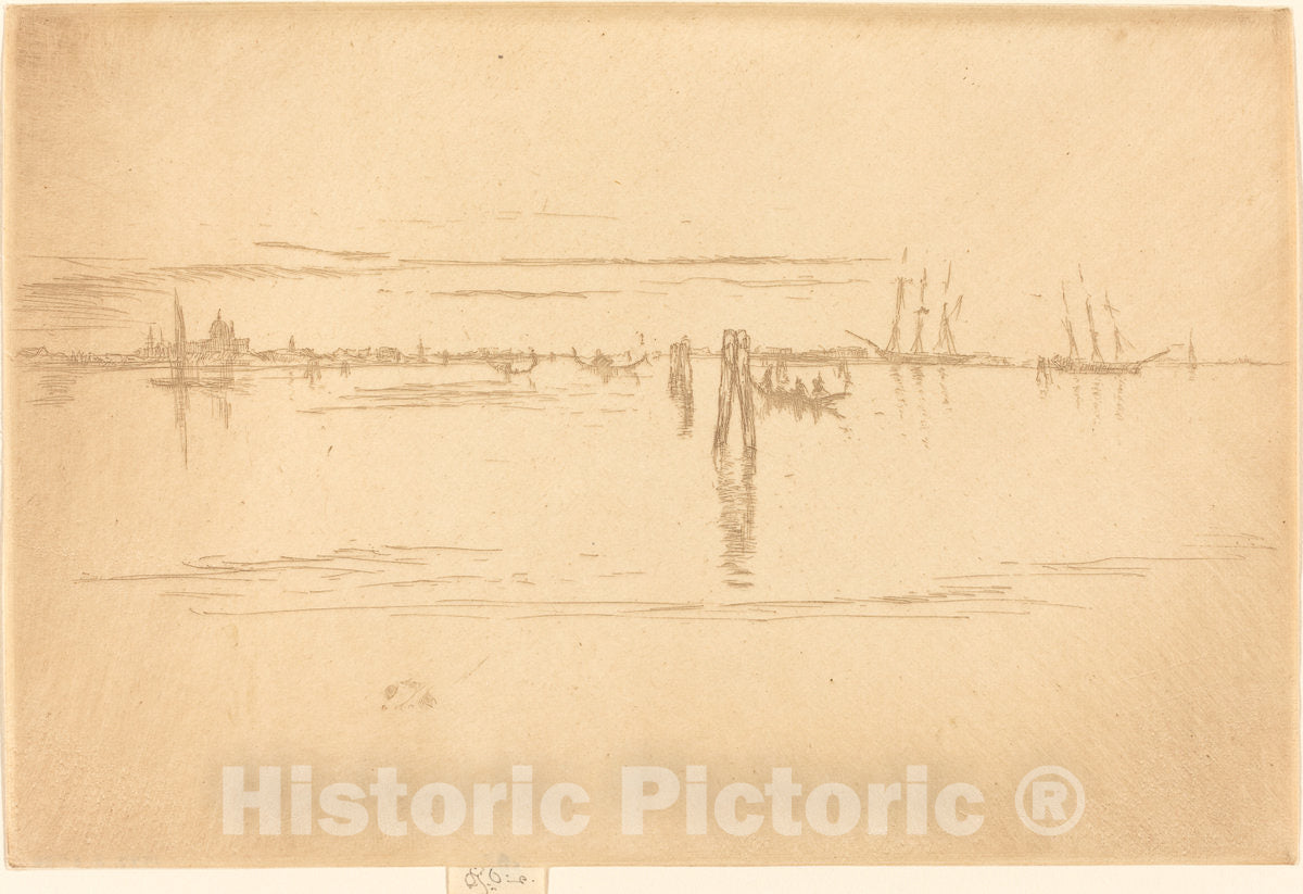 Art Print : James McNeill Whistler, Long Lagoon, 1880 - Vintage Wall Art
