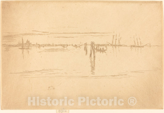 Art Print : James McNeill Whistler, Long Lagoon, 1880 - Vintage Wall Art