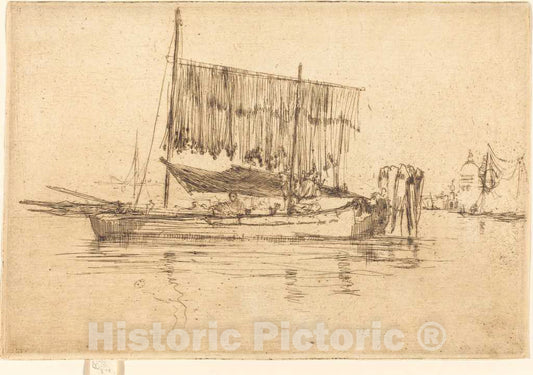 Art Print : James McNeill Whistler, Fishing-Boat, 1880 - Vintage Wall Art