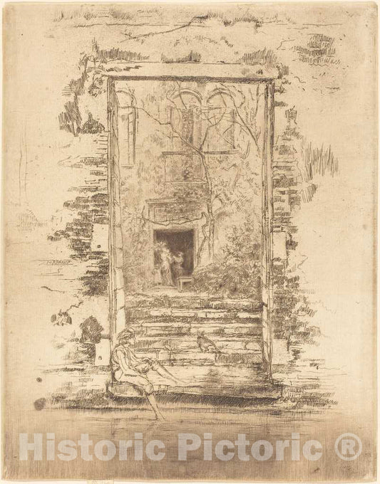 Art Print : James McNeill Whistler, Garden, 1880 - Vintage Wall Art