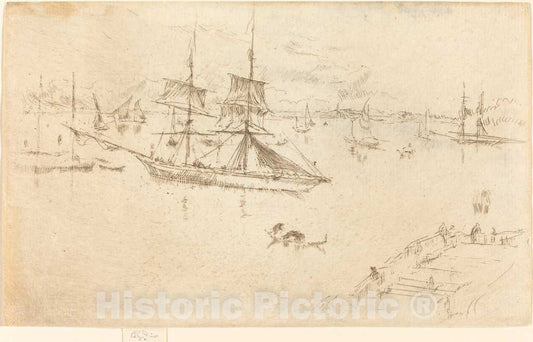 Art Print : James McNeill Whistler, Lagoon: Noon, c.1880 - Vintage Wall Art