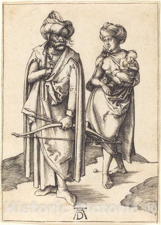 Art Print : Albrecht DÃ¼rer, The Turkish Family, c.1496 - Vintage Wall Art