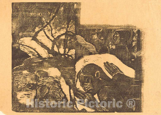 Art Print : Paul Gauguin, A Maori Woman in a Forest; Manao Tupapau (She is Haunted by a Spirit), c.1895 - Vintage Wall Art