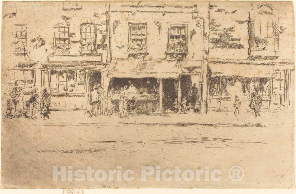 Art Print : James McNeill Whistler, The Fish-Shop, Busy Chelsea, 1887 - Vintage Wall Art
