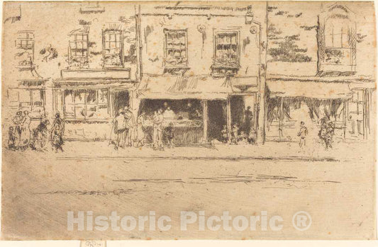 Art Print : James McNeill Whistler, The Fish-Shop, Busy Chelsea, 1887 - Vintage Wall Art