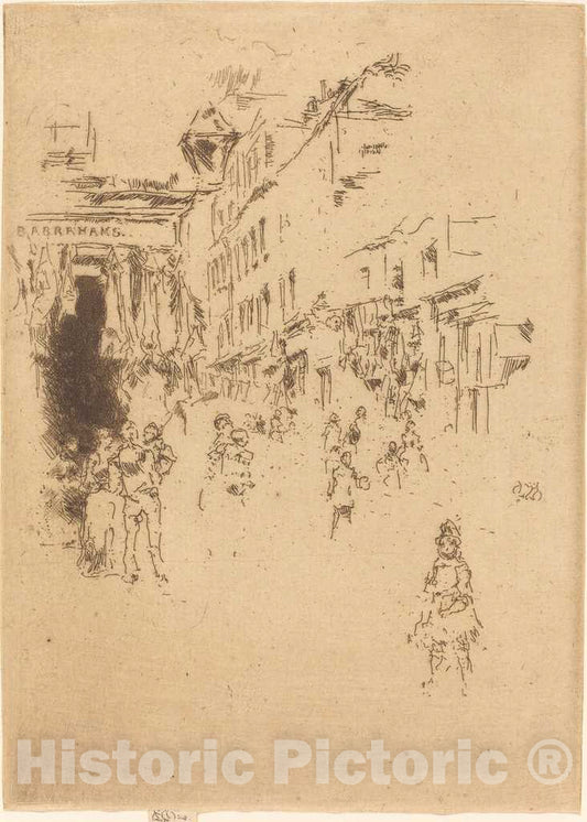 Art Print : James McNeill Whistler, Cutler Street, Hounsditch, 1887 - Vintage Wall Art