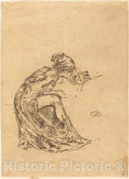 Art Print : James McNeill Whistler, Cameo, No.I - Vintage Wall Art