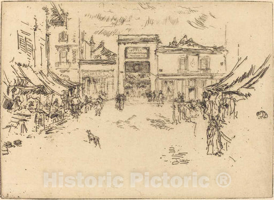 Art Print : James McNeill Whistler, Little Market Place, Tours, 1888 - Vintage Wall Art