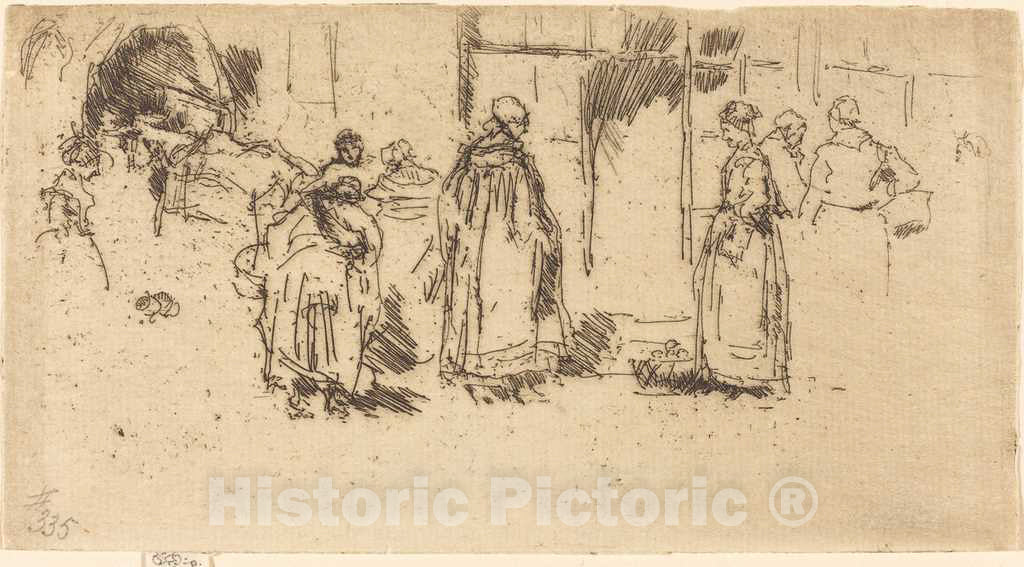 Art Print : James McNeill Whistler, Poultry-Market, Loches, 1888 - Vintage Wall Art