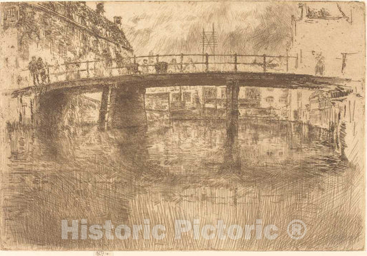 Art Print : James McNeill Whistler, Bridge, Amsterdam, 1889 - Vintage Wall Art