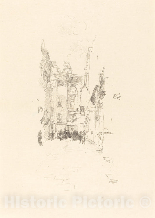 Art Print : James McNeill Whistler, Little Court, Cloth Fair, 1887 - Vintage Wall Art