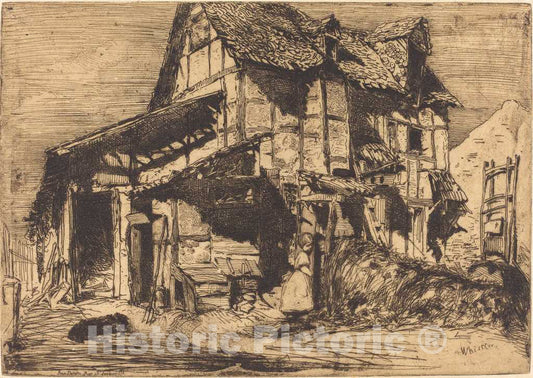 Art Print : James McNeill Whistler, The Unsafe Tenement, 1858 - Vintage Wall Art