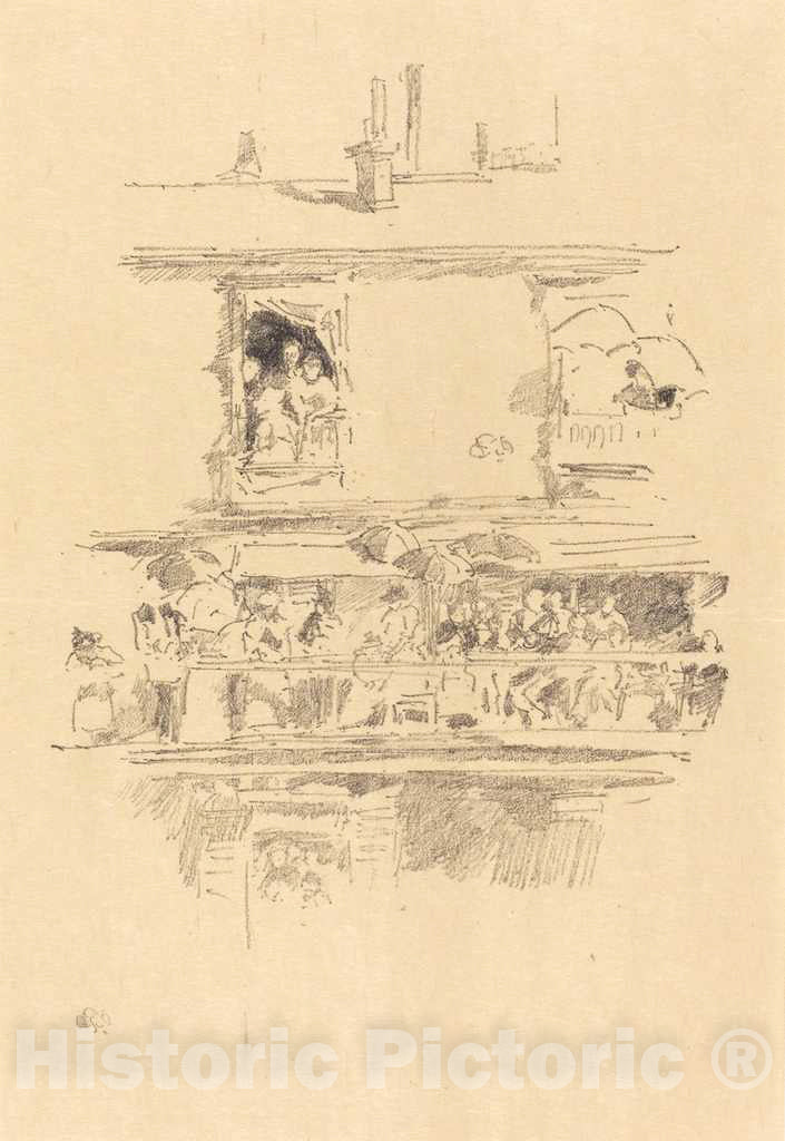 Art Print : James McNeill Whistler, The Long Balcony, 1894 - Vintage Wall Art