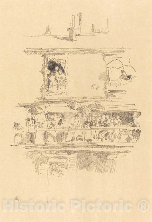 Art Print : James McNeill Whistler, The Long Balcony, 1894 - Vintage Wall Art