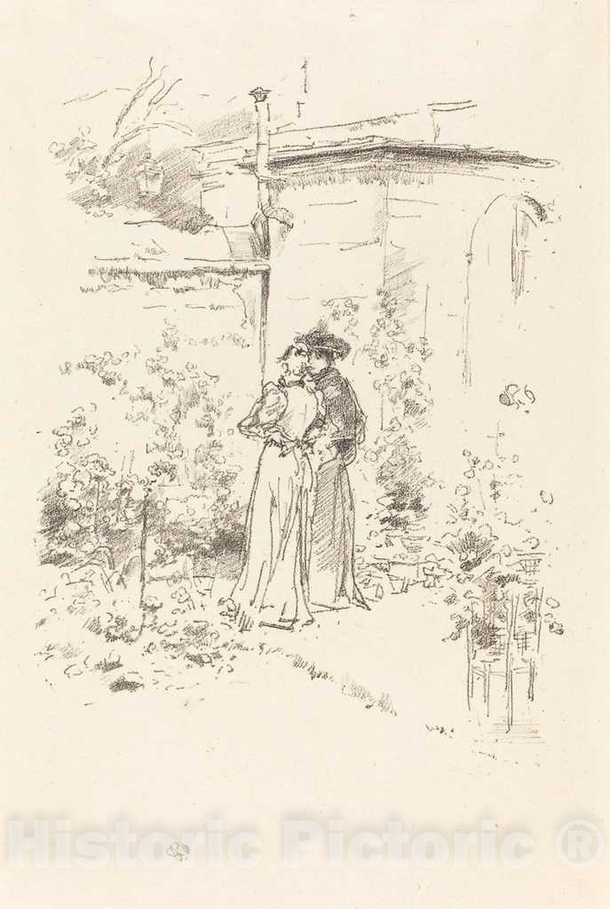 Art Print : James McNeill Whistler, Confidences in The Garden, 1894 - Vintage Wall Art