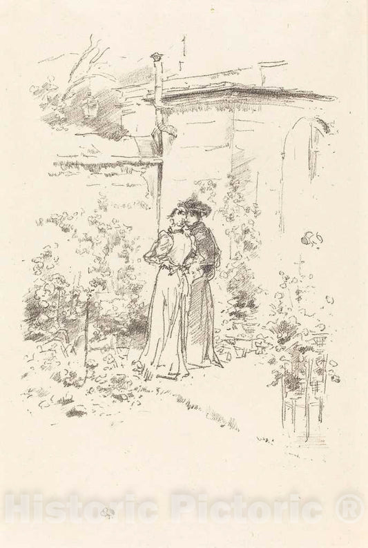 Art Print : James McNeill Whistler, Confidences in The Garden, 1894 - Vintage Wall Art