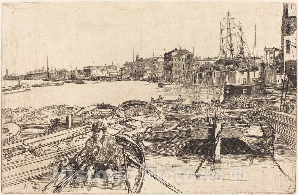 Art Print : James McNeill Whistler, The Pool, 1859 - Vintage Wall Art