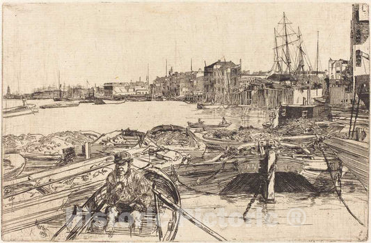 Art Print : James McNeill Whistler, The Pool, 1859 - Vintage Wall Art