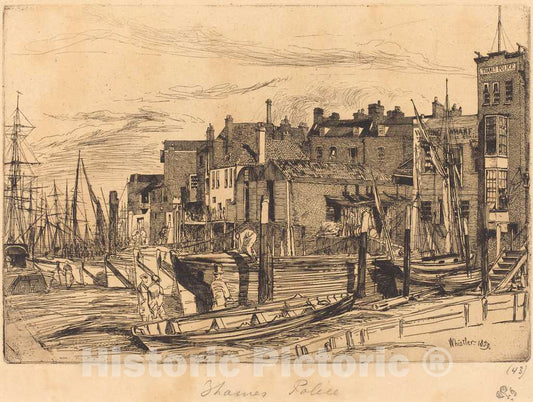 Art Print : James McNeill Whistler, Thames Police, 1859 - Vintage Wall Art