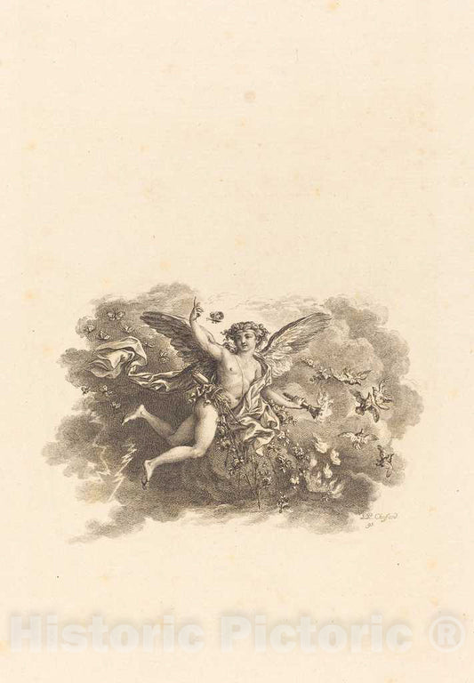 Art Print : Philippe Choffard, Fleuron for The Title Pages, 1795 - Vintage Wall Art