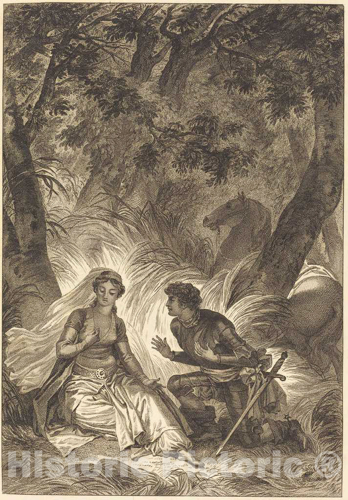 Art Print : Fragonard, La Fiancee du roi de Garbe: La Chevalier - Vintage Wall Art