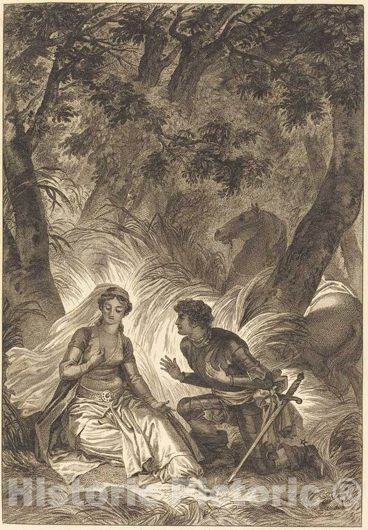 Art Print : Fragonard, La Fiancee du roi de Garbe: La Chevalier - Vintage Wall Art