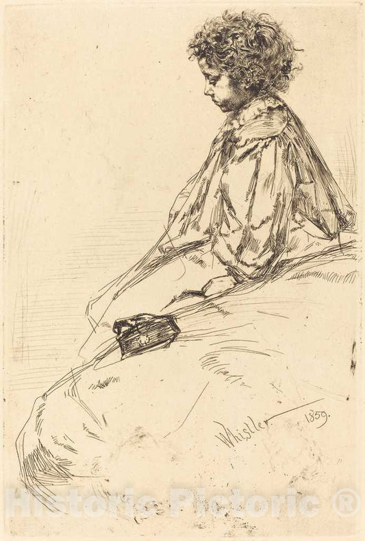Art Print : James McNeill Whistler, Bibi Lalouette, 1859 - Vintage Wall Art