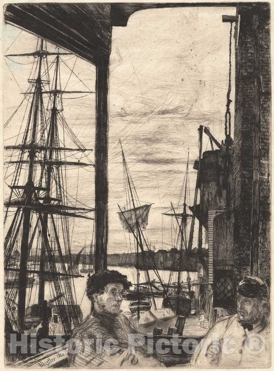 Art Print : James McNeill Whistler, Rotherhithe, 1860 - Vintage Wall Art
