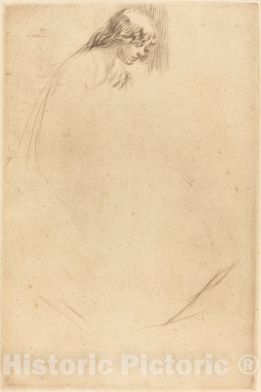 Art Print : James McNeill Whistler, Jo's Bent Head, 1861 - Vintage Wall Art