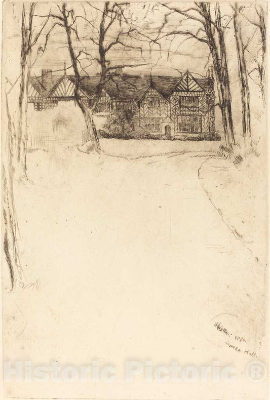 Art Print : James McNeill Whistler, Speke Hall, No.1, 1870 - Vintage Wall Art