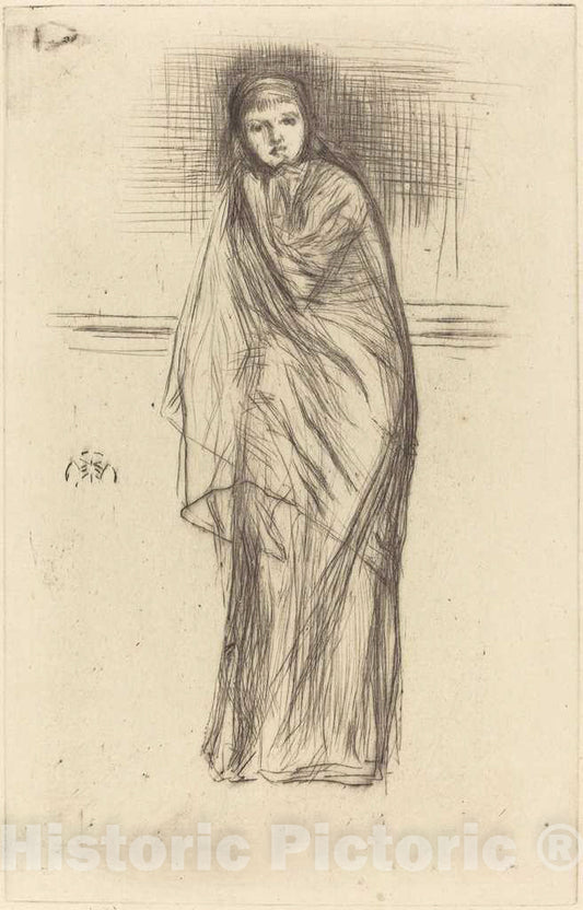 Art Print : James McNeill Whistler, The Model Resting, 1870 - Vintage Wall Art