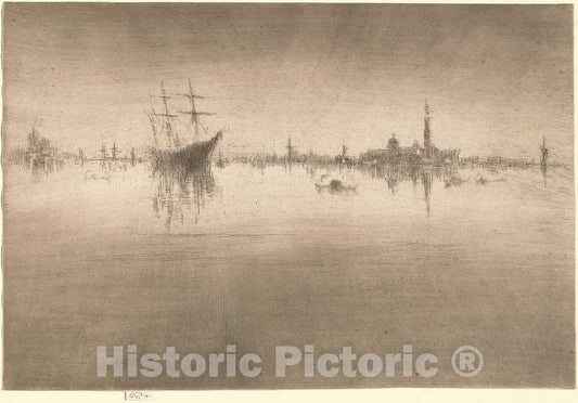 Art Print : James McNeill Whistler, Nocturne, c.1880 - Vintage Wall Art