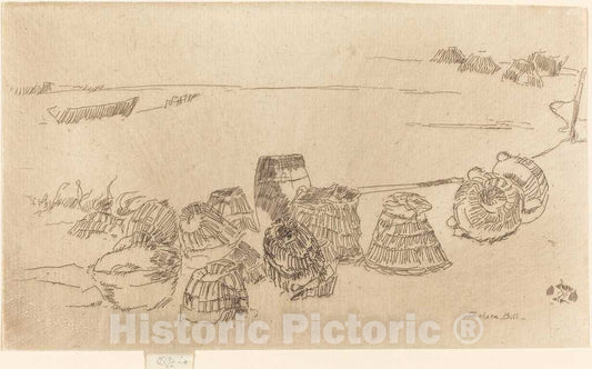 Art Print : James McNeill Whistler, Lobster-Pots, c.1881 - Vintage Wall Art