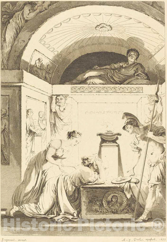 Art Print : Delignon and Duclos, La matrone d'Ephese, 1793 - Vintage Wall Art