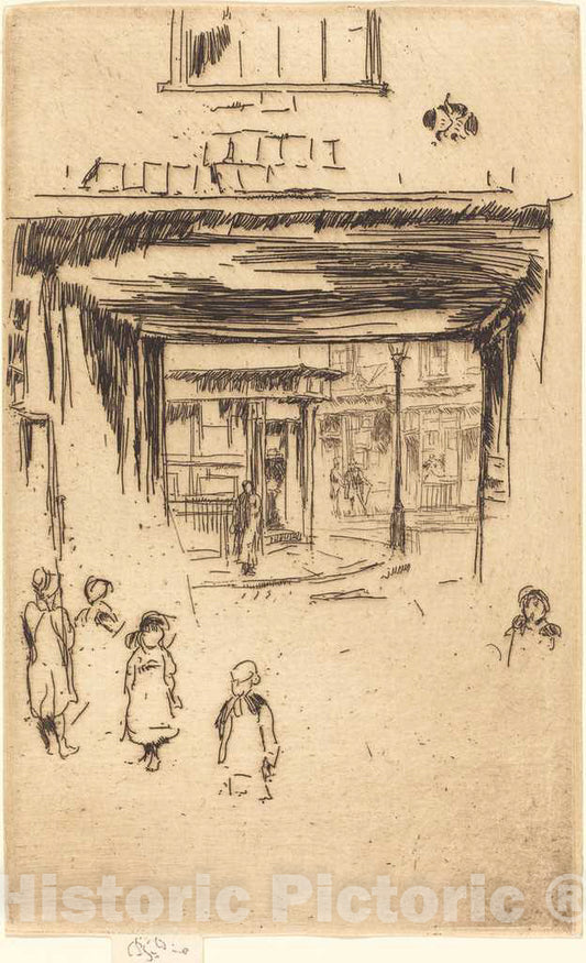 Art Print : James McNeill Whistler, Drury Lane, c.1881 - Vintage Wall Art