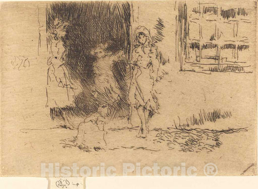 Art Print : James McNeill Whistler, Cottage Door, c.1885 - Vintage Wall Art