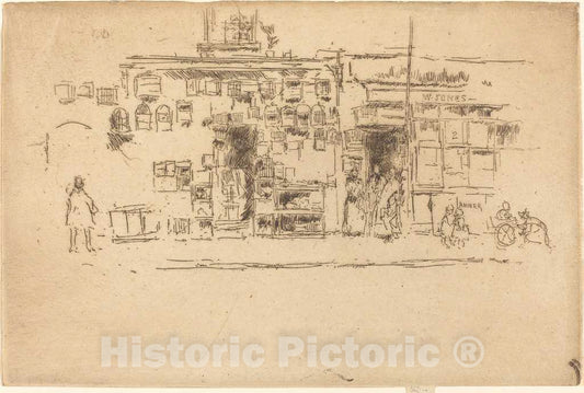 Art Print : James McNeill Whistler, Bird-Cages Chelsea, c.1887 - Vintage Wall Art