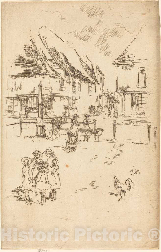 Art Print : James McNeill Whistler, The Cock and The Pump, c. 1887 - Vintage Wall Art