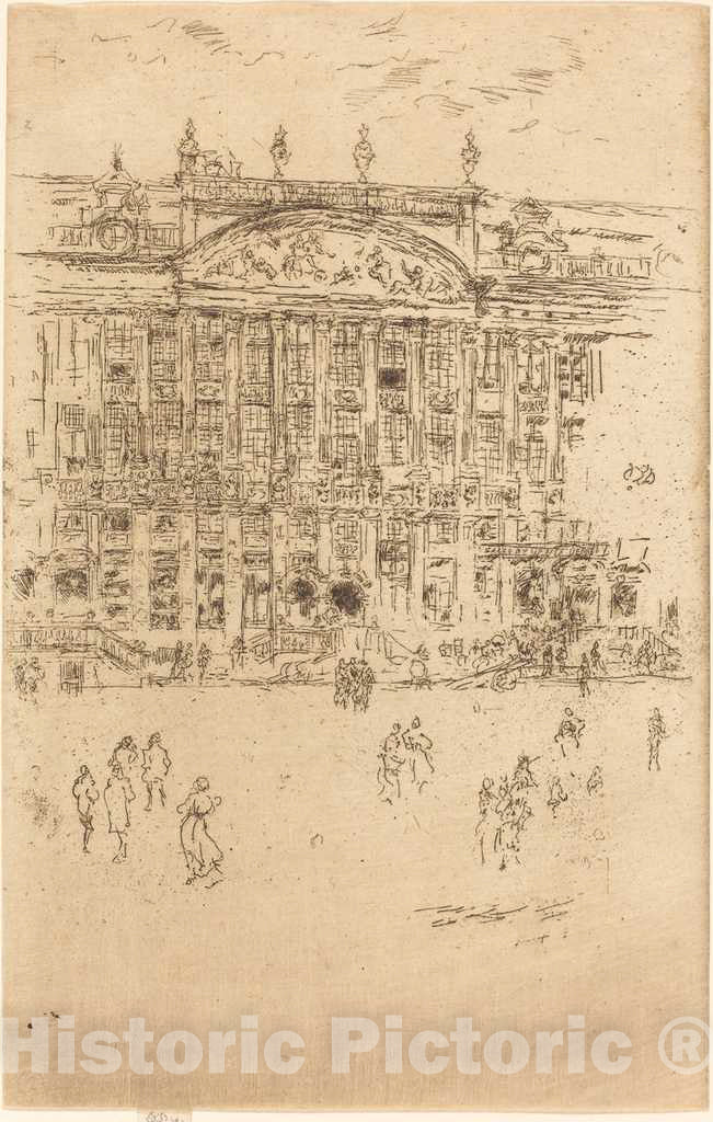 Art Print : James McNeill Whistler, Grand' Place, Brussels, 1887 - Vintage Wall Art