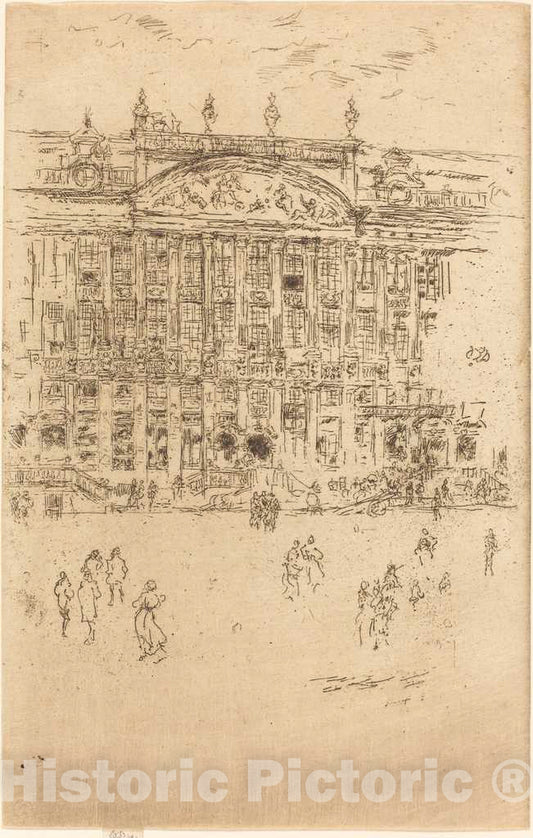 Art Print : James McNeill Whistler, Grand' Place, Brussels, 1887 - Vintage Wall Art