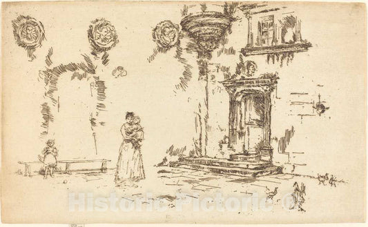 Art Print : James McNeill Whistler, Hotel Lallement, Bourges, 1888 - Vintage Wall Art