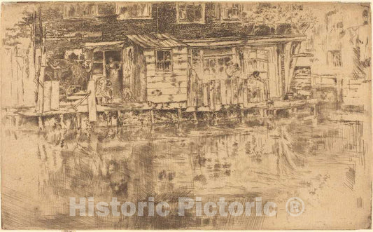 Art Print : James McNeill Whistler, Long House - Dyer's - Amsterdam, 1889 - Vintage Wall Art