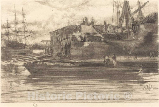 Art Print : James McNeill Whistler, Limehouse, 1878 - Vintage Wall Art